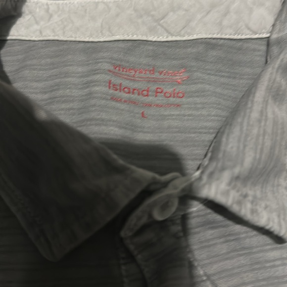 Vineyard Vines men’s Island polo. Size L. Gray striped. Great condition - Picture 2 of 4